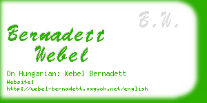 bernadett webel business card
